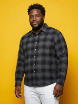Men Plus Size Scrub Multicolor Checkered Casual Shirt
