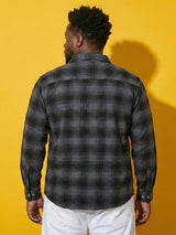 Men Plus Size Scrub Multicolor Checkered Casual Shirt