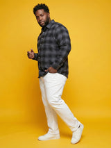 Men Plus Size Scrub Multicolor Checkered Casual Shirt