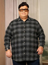 Men Plus Size Scrub Multicolor Checkered Casual Shirt