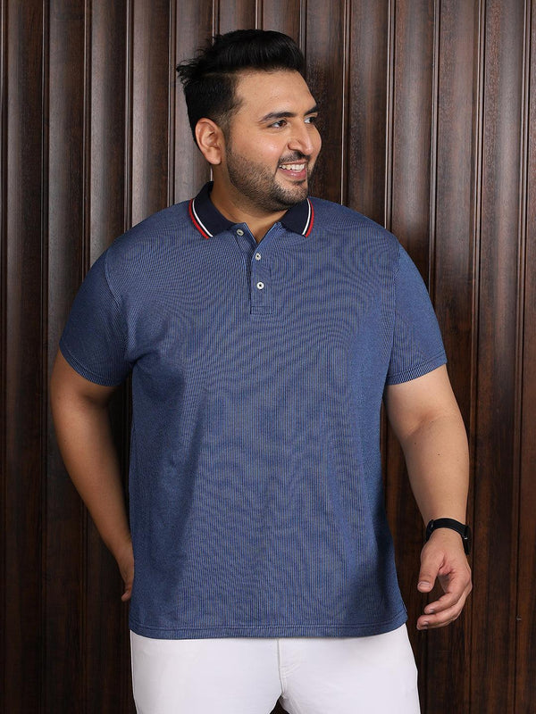 Men Plus Size Seoul Jacquard Polo Tshirt