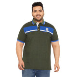 Men Plus Size Sharico Colorblock Polo Tshirt - bigbanana