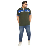 Men Plus Size Sharico Colorblock Polo Tshirt - bigbanana