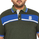 Men Plus Size Sharico Colorblock Polo Tshirt - bigbanana