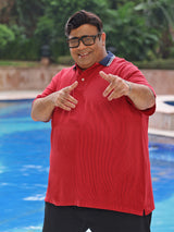 Men Plus Size Tokyo Striped Polo Tshirt