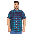 Men Plus Size Shrub Checked Shirt - bigbanana