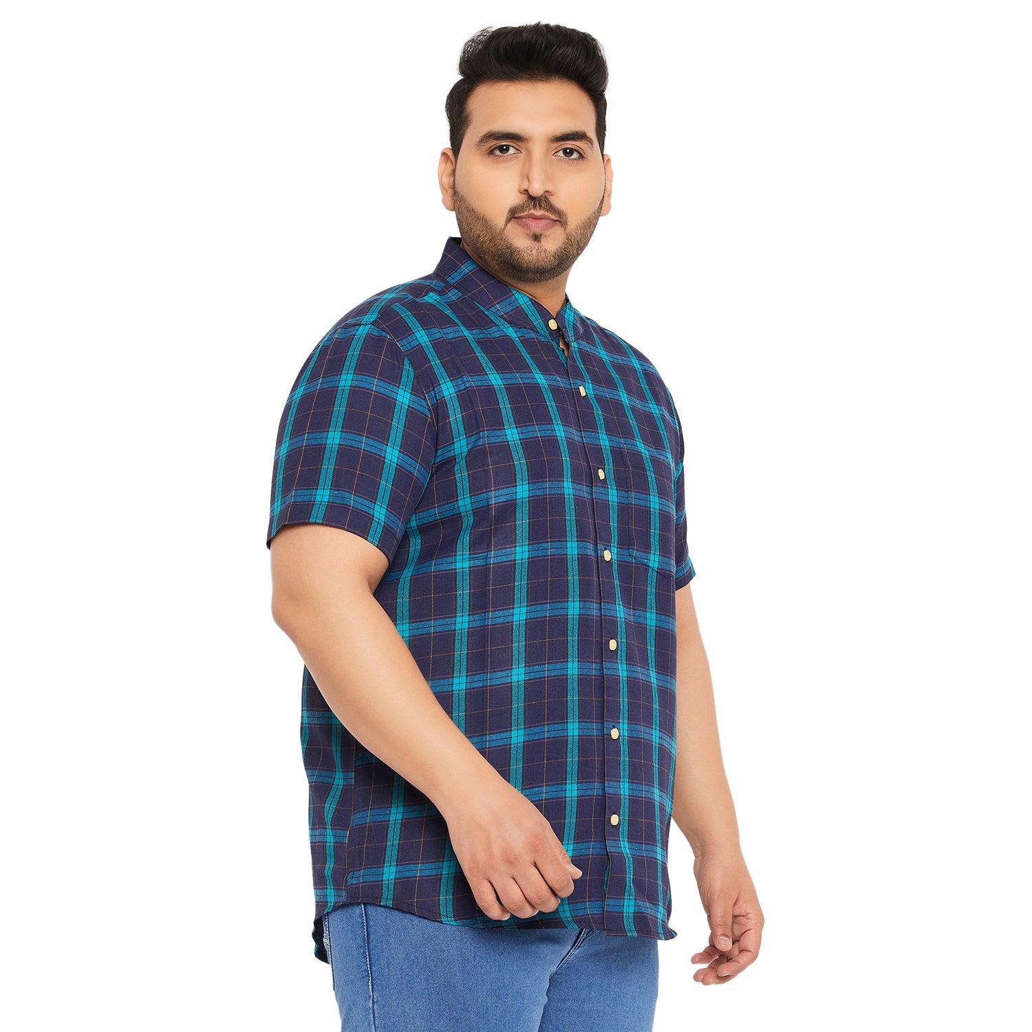 Men Plus Size Shrub Checked Shirt - bigbanana