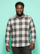 Men Plus Size Silica Multicolor Checkered Casual Shirt
