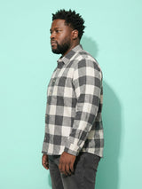 Men Plus Size Silica Multicolor Checkered Casual Shirt