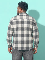 Men Plus Size Silica Multicolor Checkered Casual Shirt