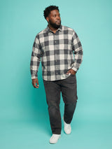 Men Plus Size Silica Multicolor Checkered Casual Shirt