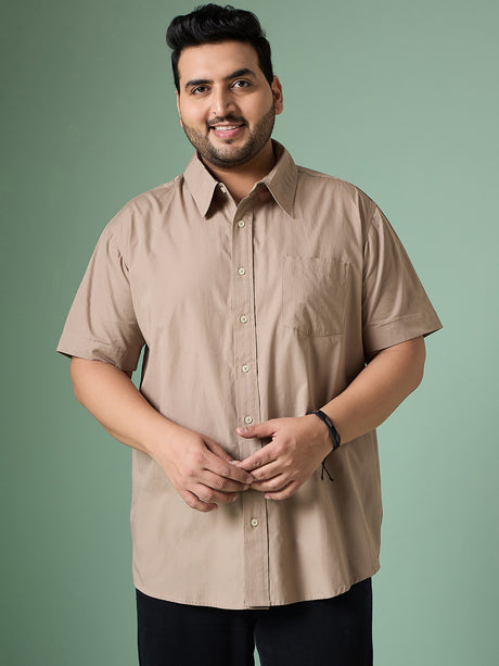 Men Plus Size Silque Solid Shirt - bigbanana