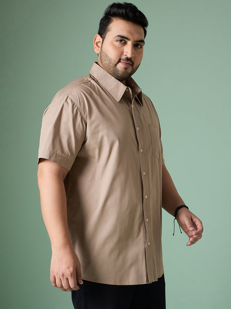 Men Plus Size Silque Solid Shirt - bigbanana