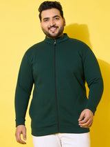 Men Plus Size Sloth Bottle Green Printed Jacket