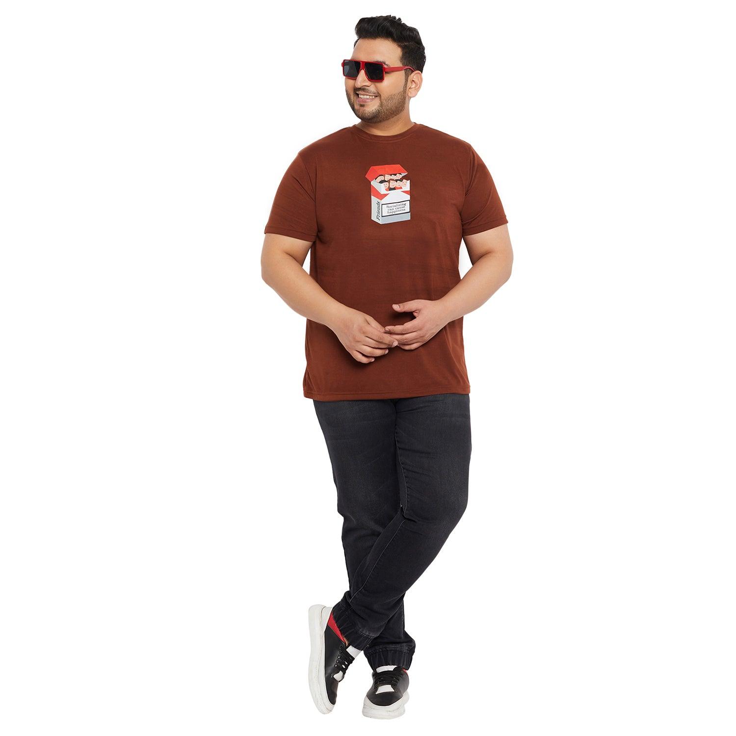 Men Plus Size Smokey Printed Round Neck Tshirt - bigbanana