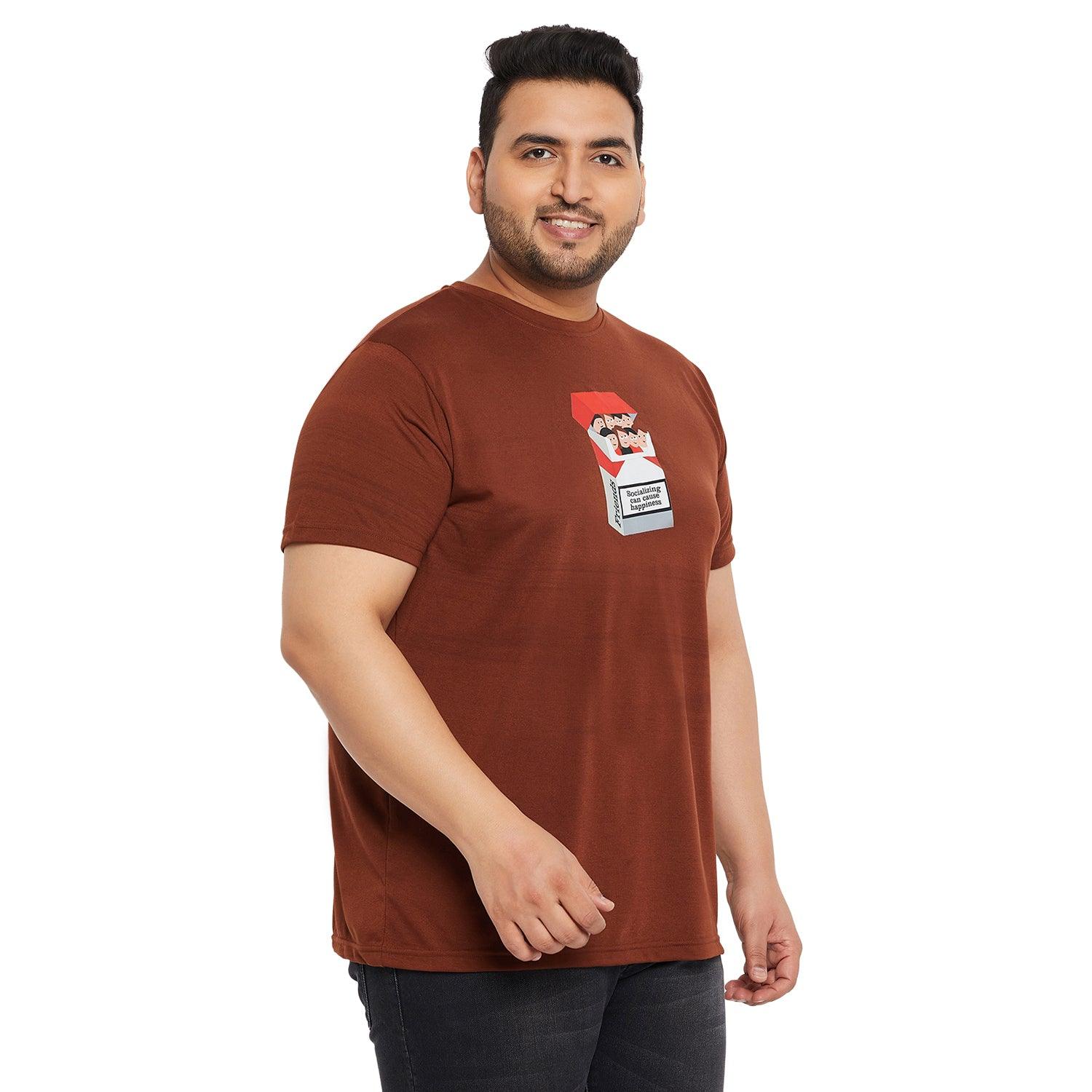 Men Plus Size Smokey Printed Round Neck Tshirt - bigbanana