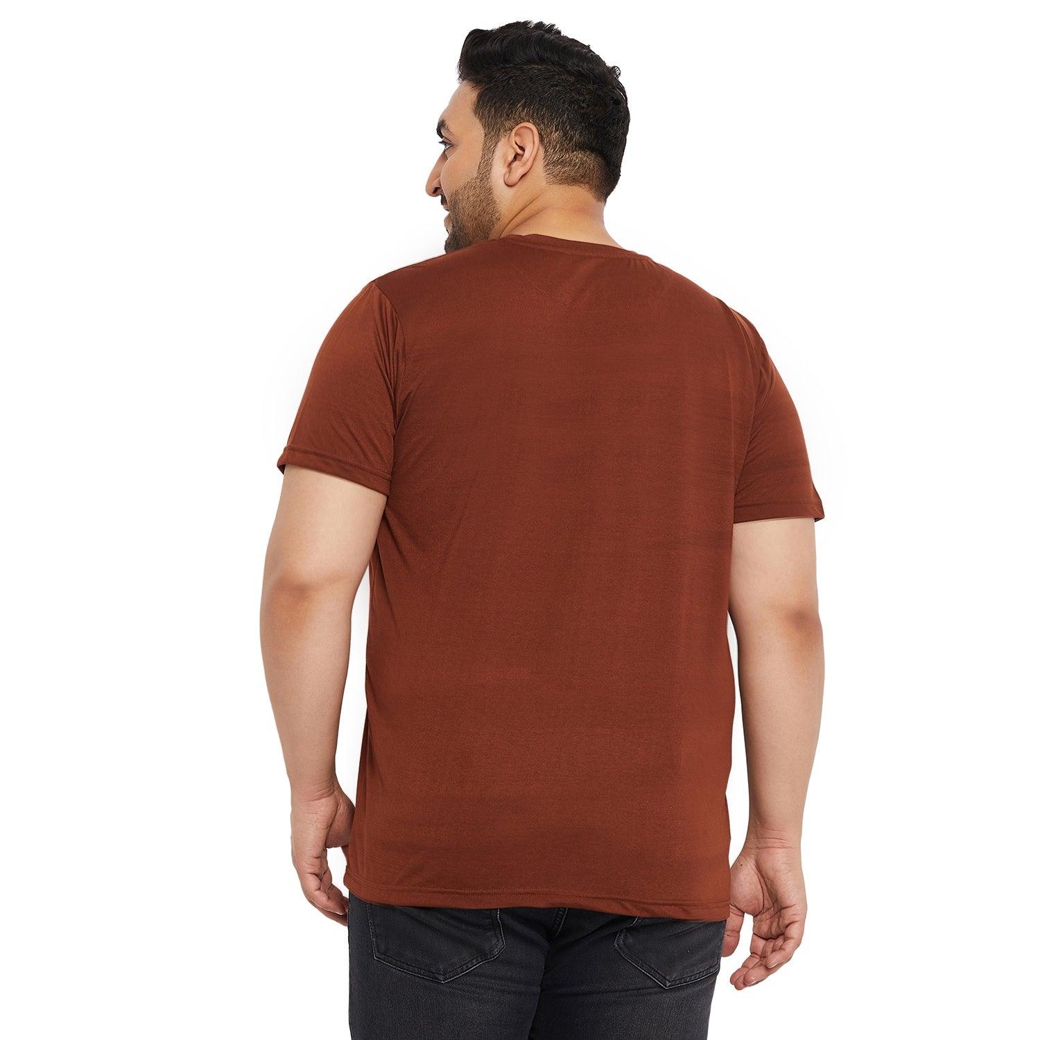 Men Plus Size Smokey Printed Round Neck Tshirt - bigbanana