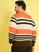 Men Plus Size Koa Striped Sweater - bigbanana