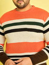 Men Plus Size Koa Striped Sweater - bigbanana