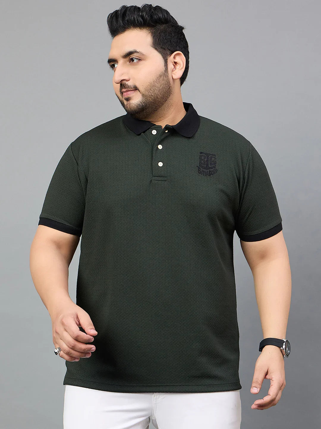Men Plus Size Souness Solid Polo Tshirt