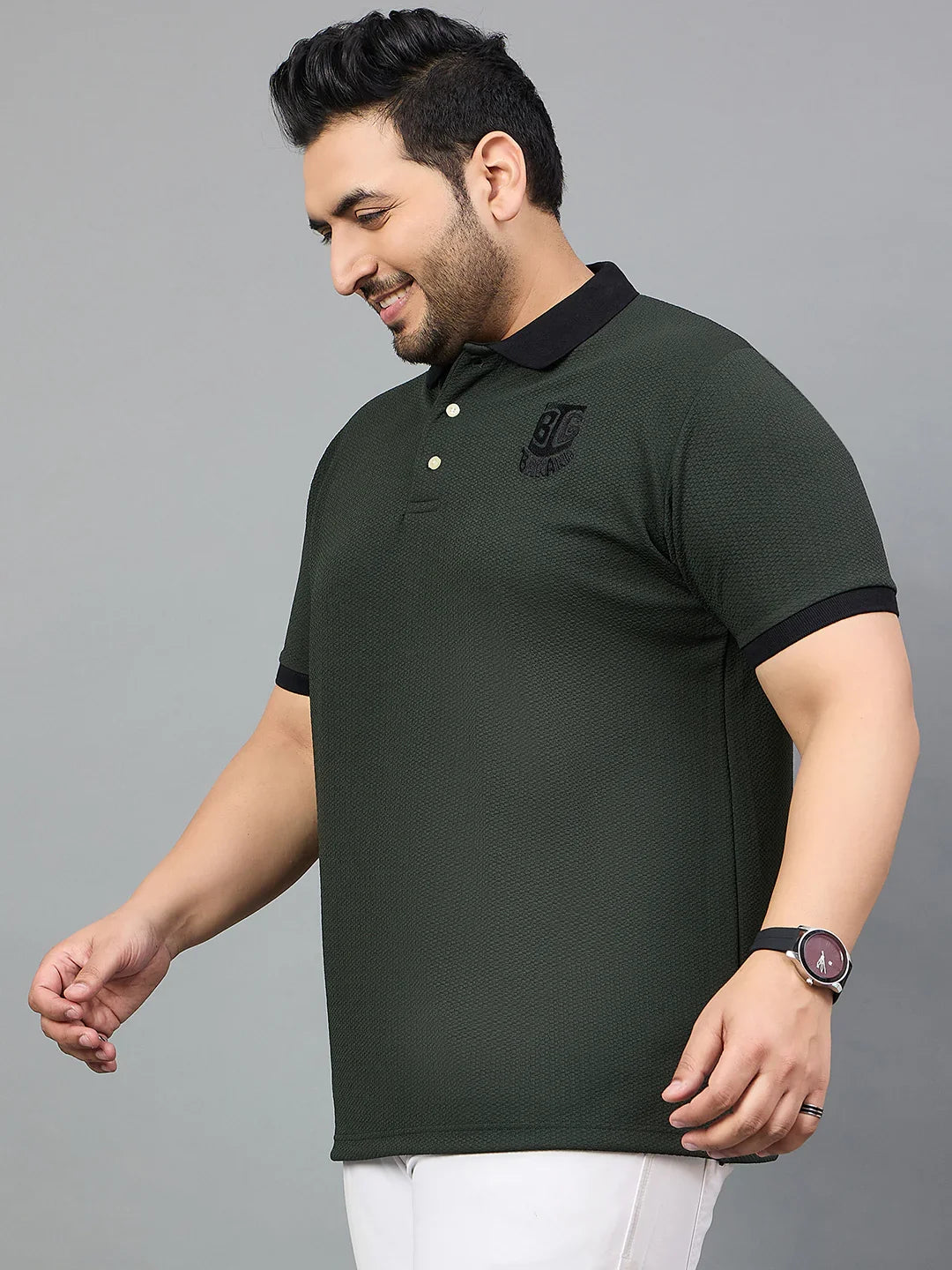 Men Plus Size Souness Solid Polo Tshirt
