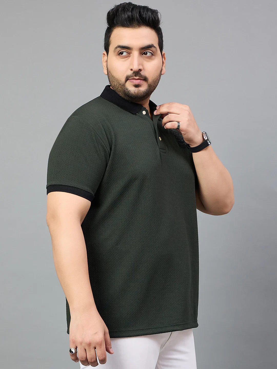 Men Plus Size Souness Solid Polo Tshirt