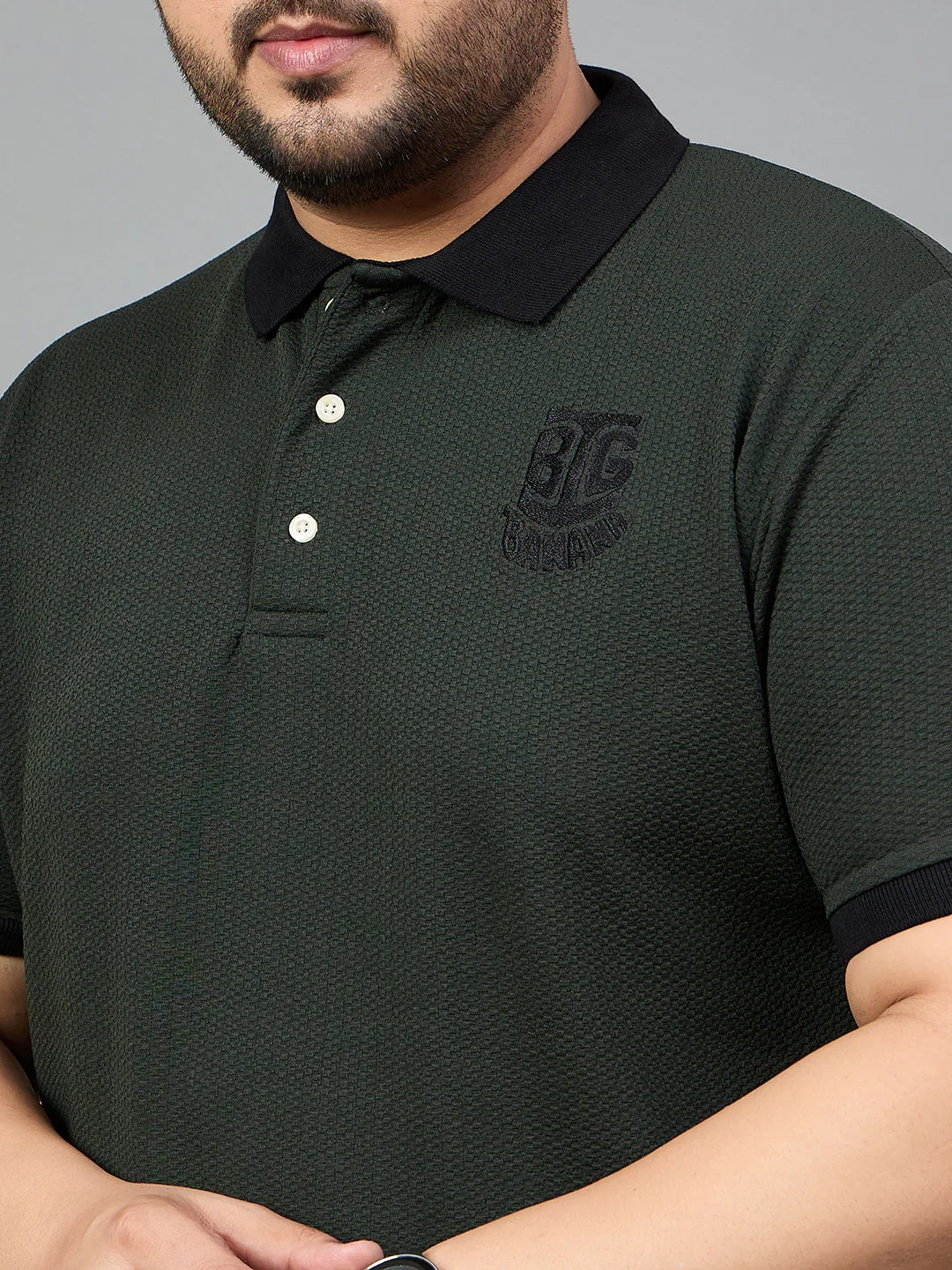 Men Plus Size Souness Solid Polo Tshirt