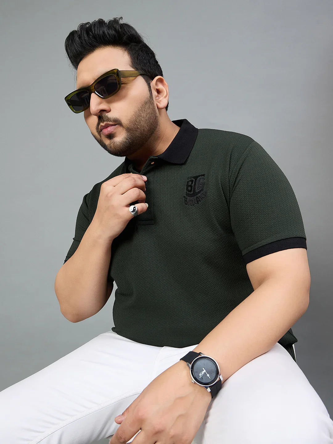 Men Plus Size Souness Solid Polo Tshirt