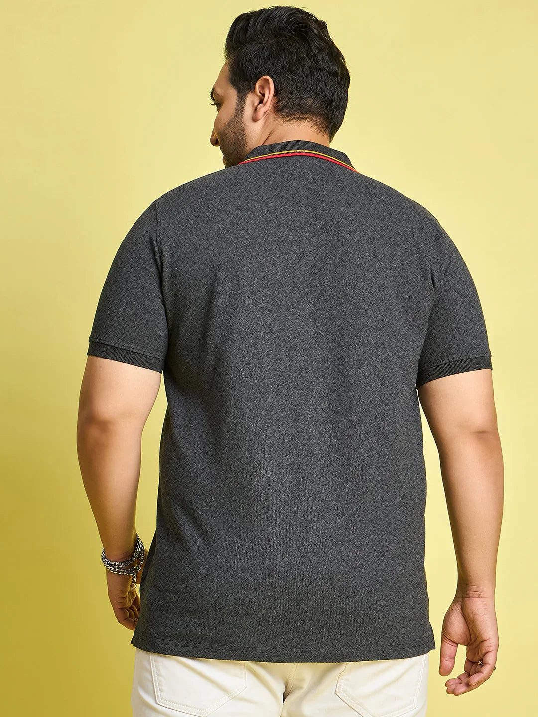 Men Plus Size Spain-Grey Printed Polo Tshirt – bigbanana