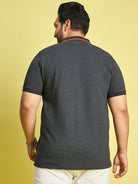 Men Plus Size Spain-Grey Printed Polo Tshirt - bigbanana