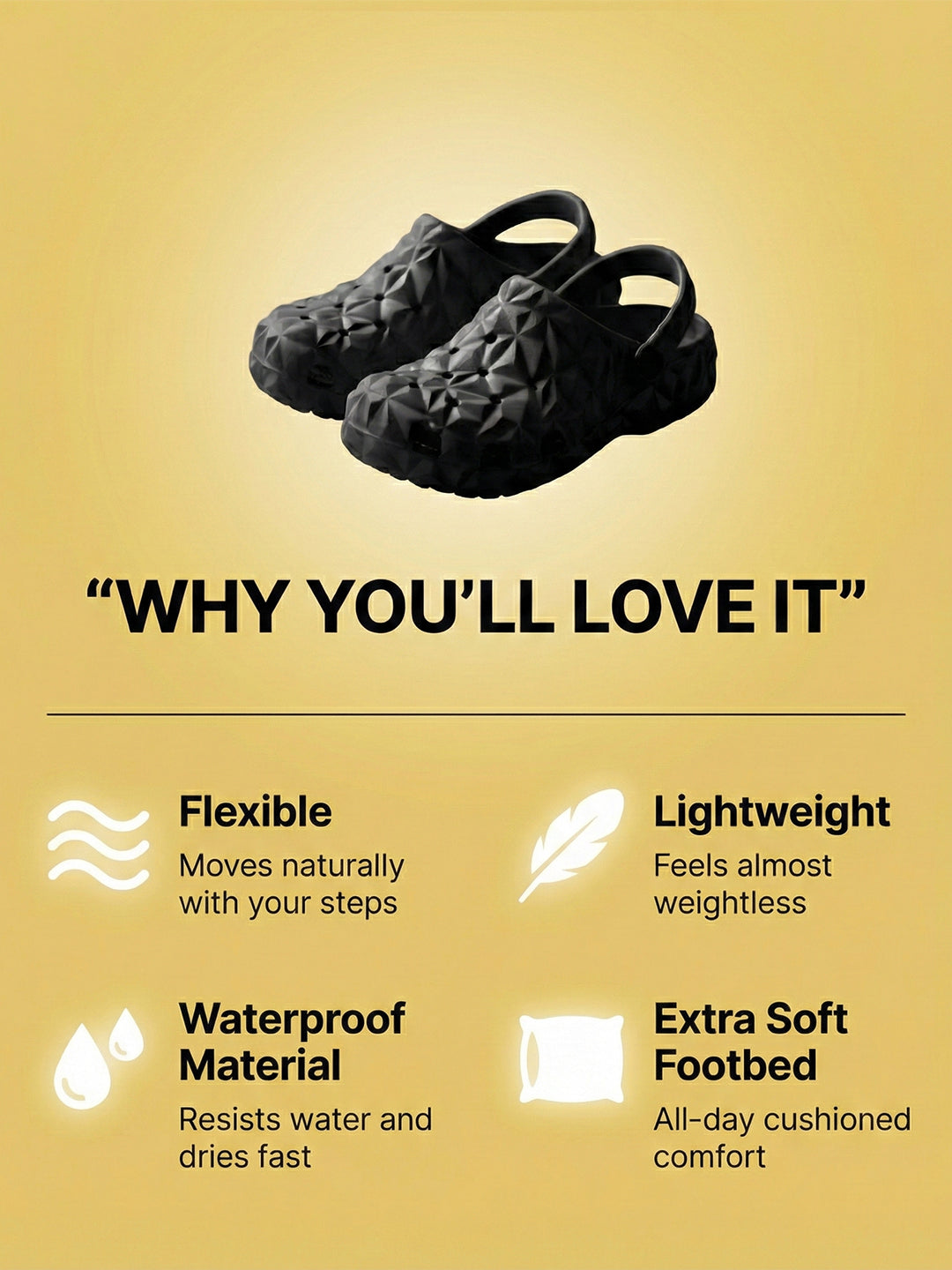 bigbanana Sparkler-Black Unisex Clogs