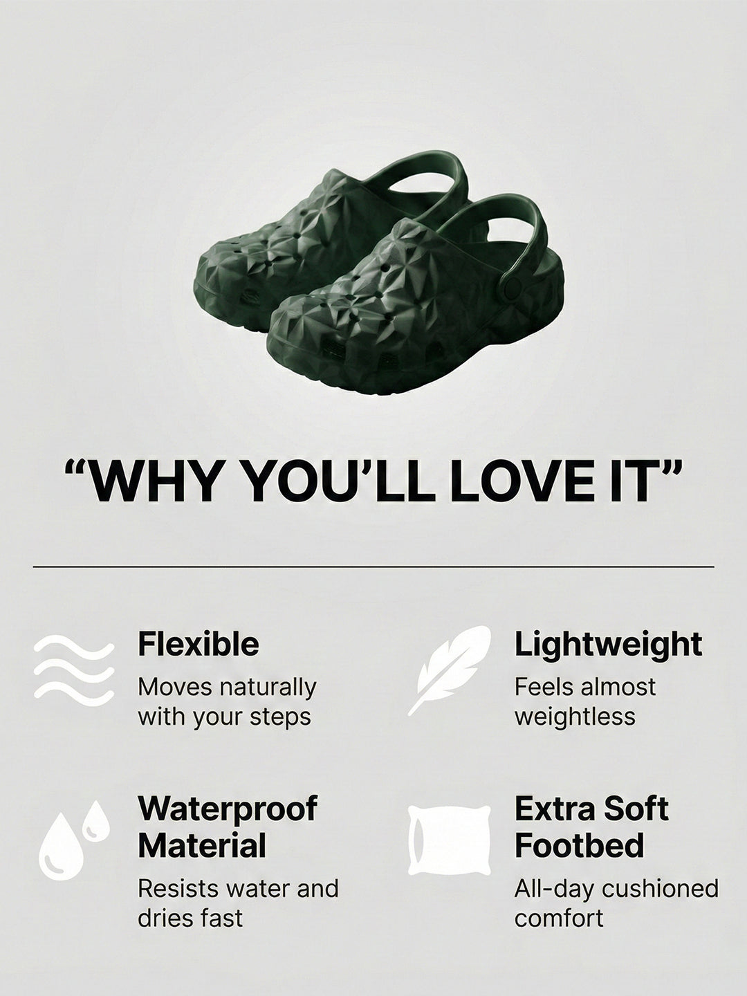 bigbanana Sparkler-Olive Unisex Clogs