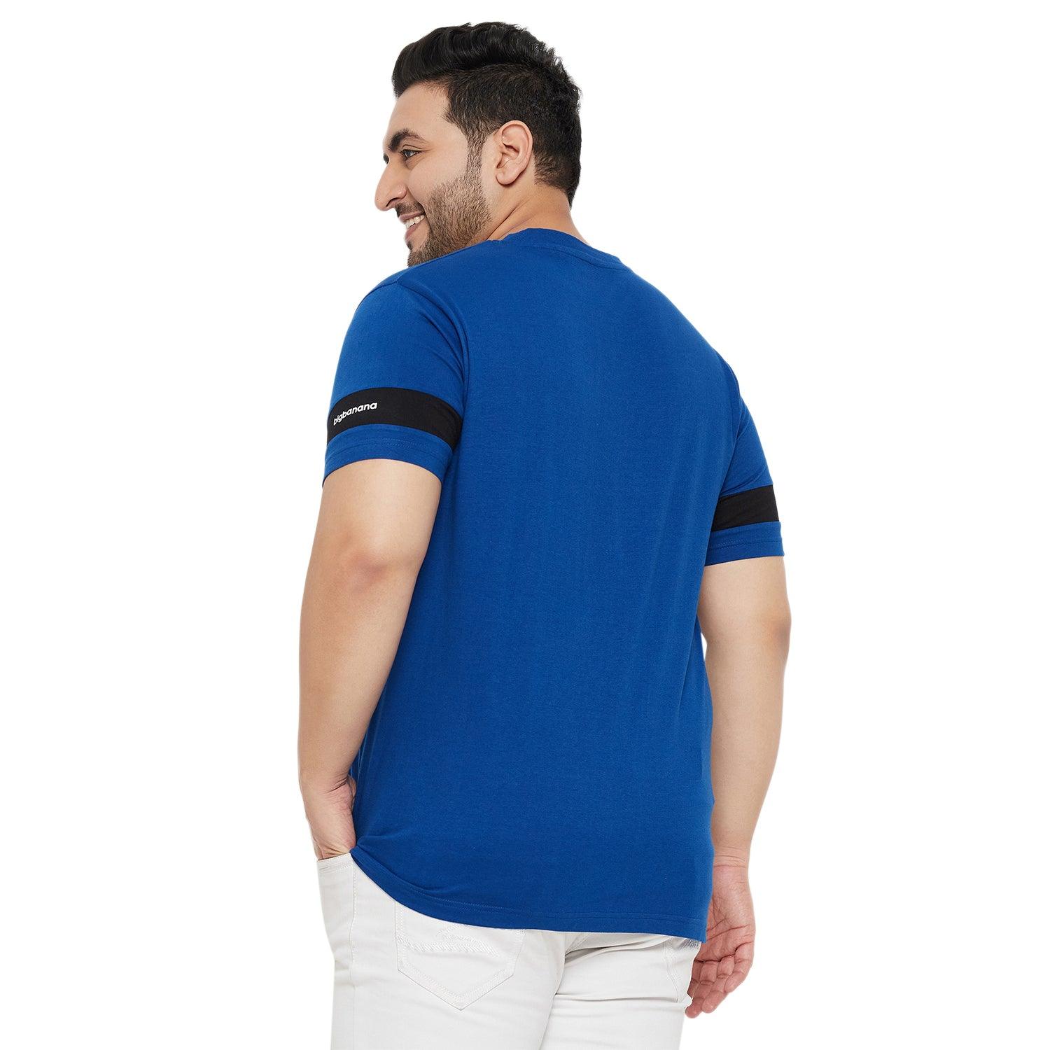 Men Plus Size Spice Solid V-Neck Tshirt - bigbanana