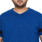 Men Plus Size Spice Solid V-Neck Tshirt - bigbanana