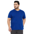 Men Plus Size Spoon Solid V-Neck Tshirt - bigbanana