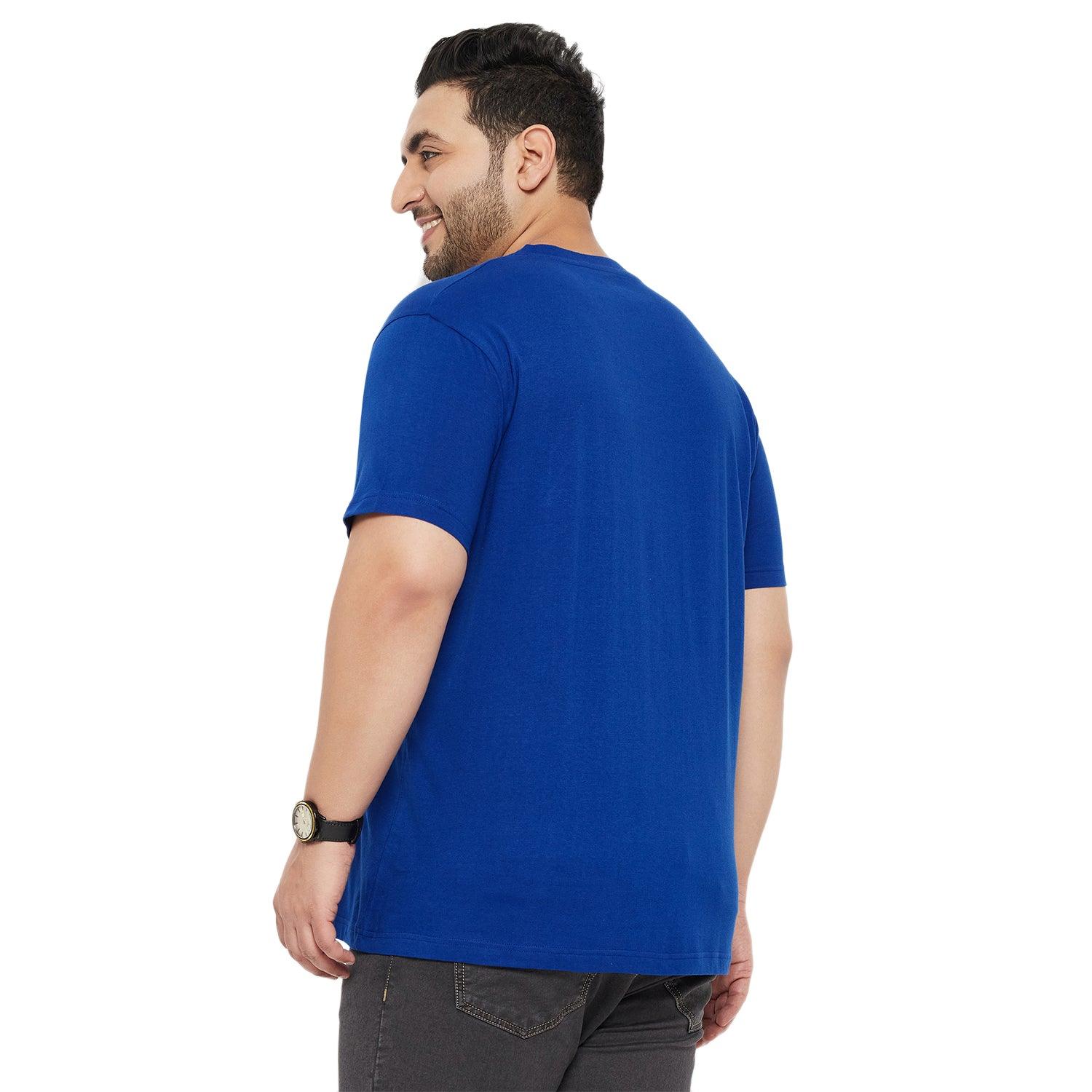 Men Plus Size Spoon Solid V-Neck Tshirt - bigbanana