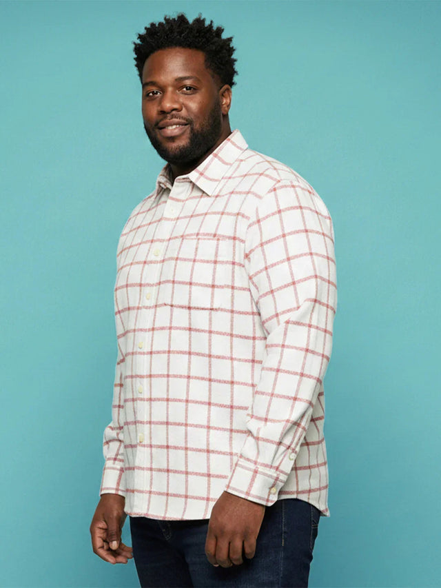 Men Plus Size Static Multicolor Checkered Casual Shirt