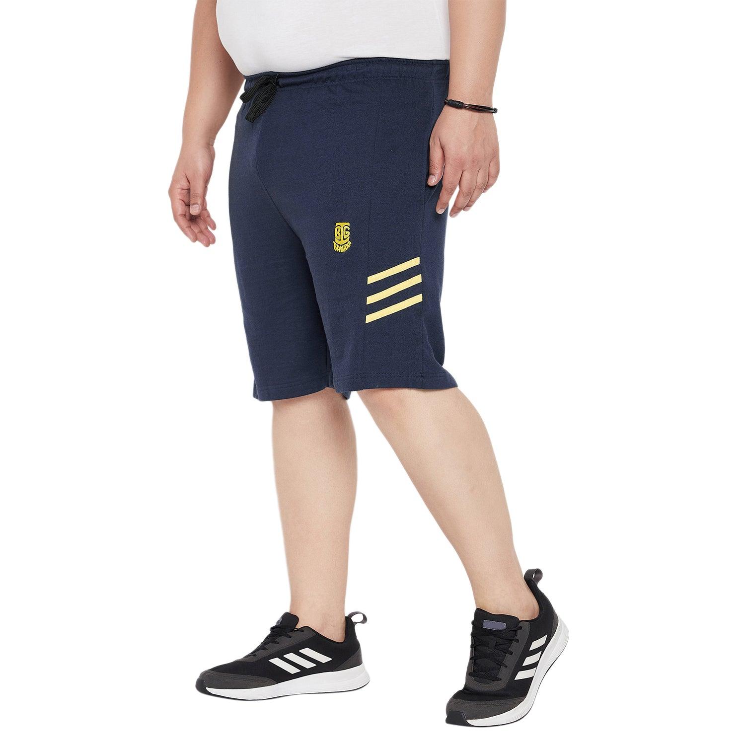 Men Plus Size Stripe Solid Shorts - bigbanana