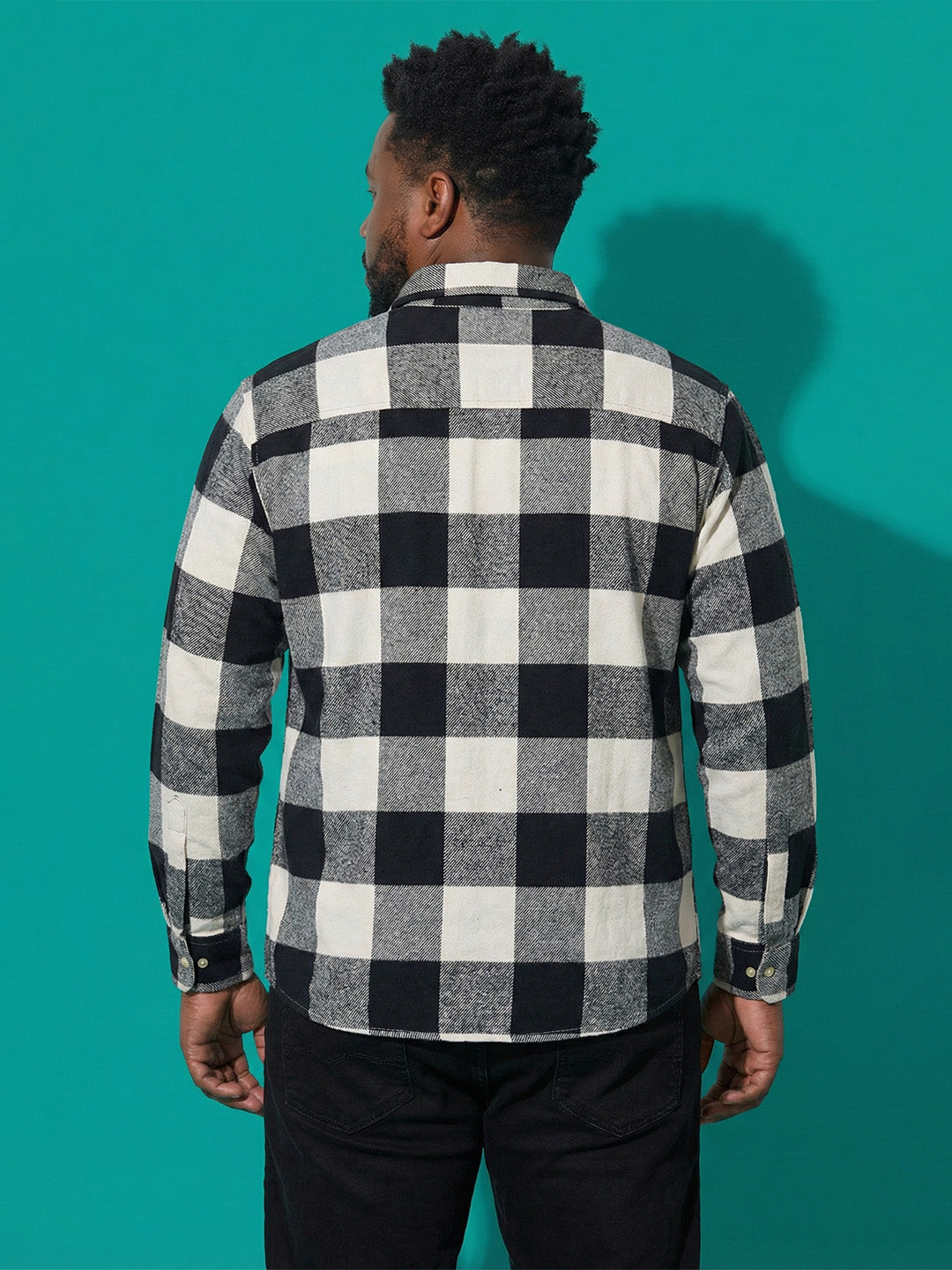 Men Plus Size Stronghold Multicolor Checkered Casual Shirt