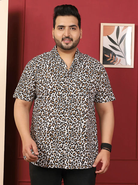 Men Plus Size Stroot Multicolor Printed Shirt - bigbanana