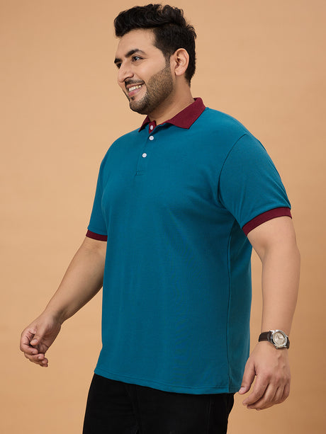 Men Plus Size Stryka Solid Polo Tshirt - bigbanana