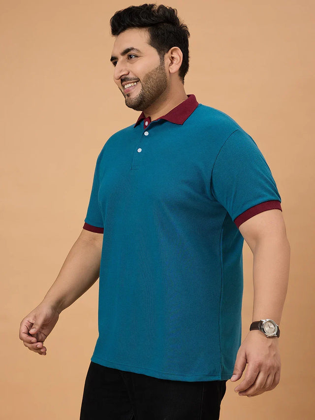 Men Plus Size Stryka Solid Polo Tshirt - bigbanana