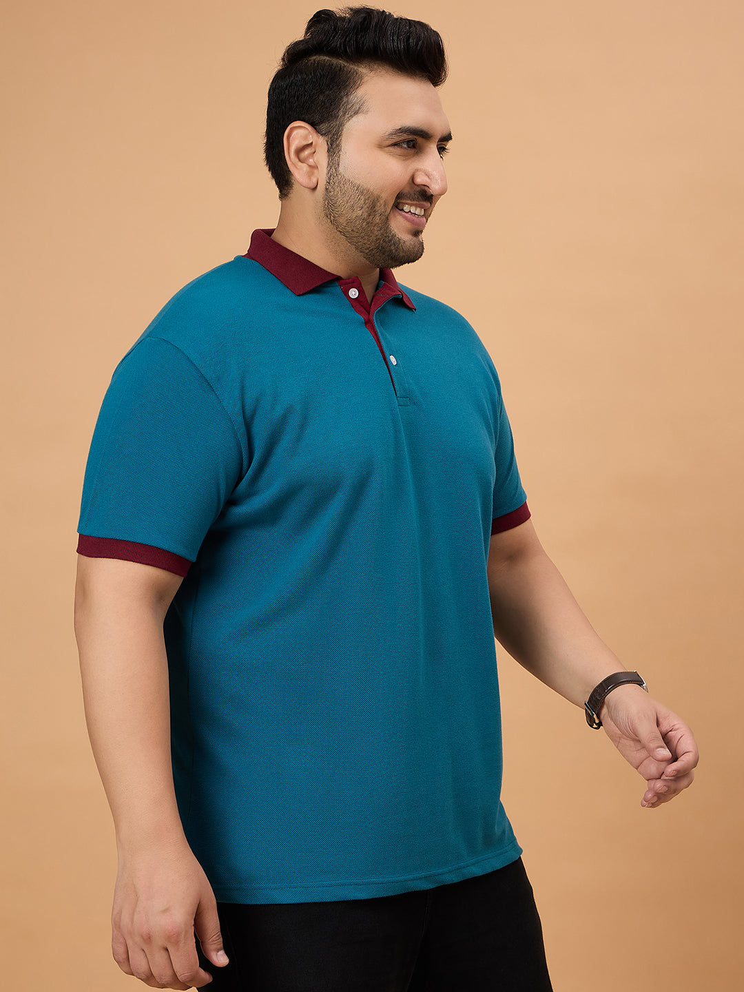 Men Plus Size Stryka Solid Polo Tshirt - bigbanana