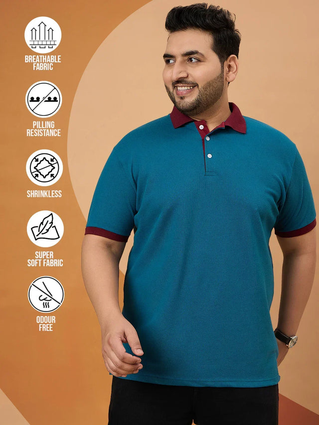 Men Plus Size Stryka Solid Polo Tshirt