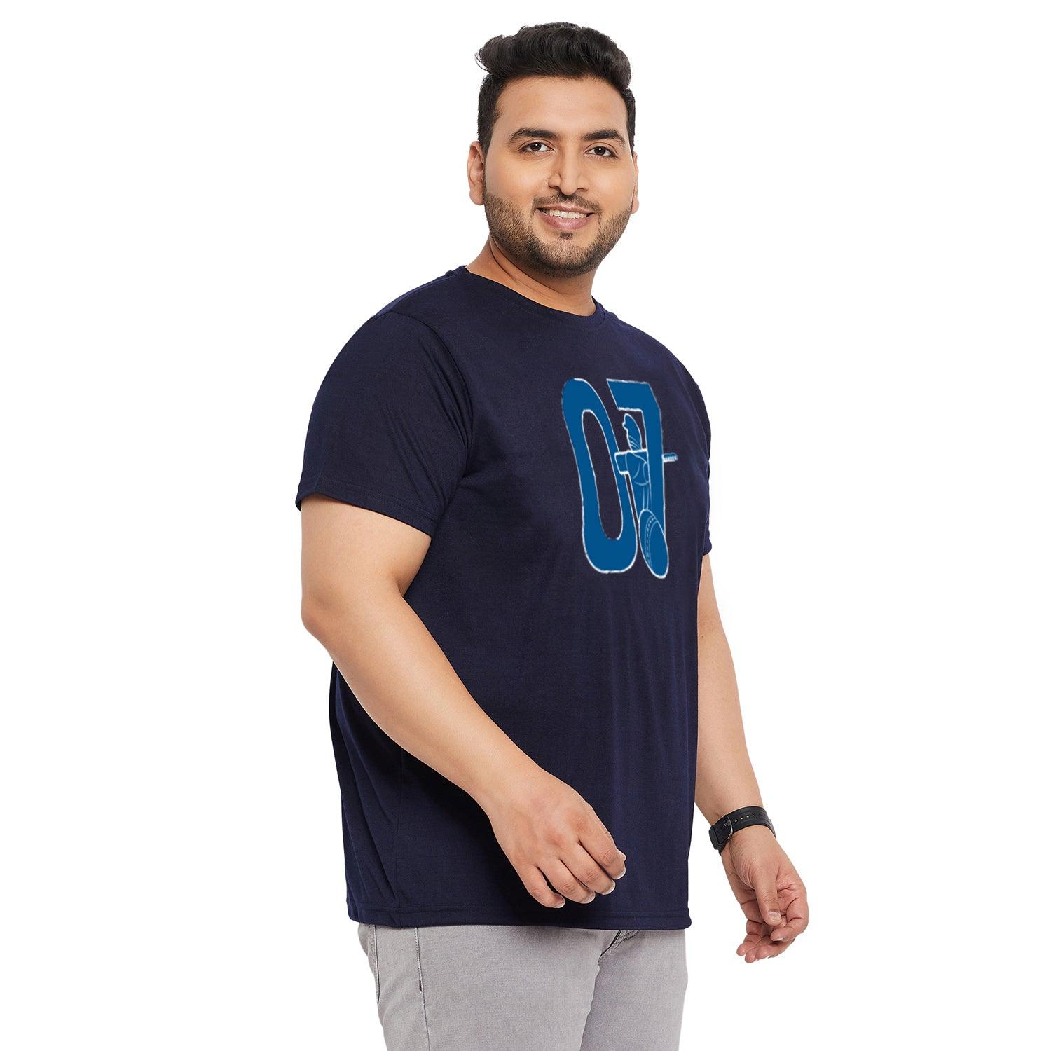 Men Plus Size Stump Printed Round Neck Tshirt - bigbanana