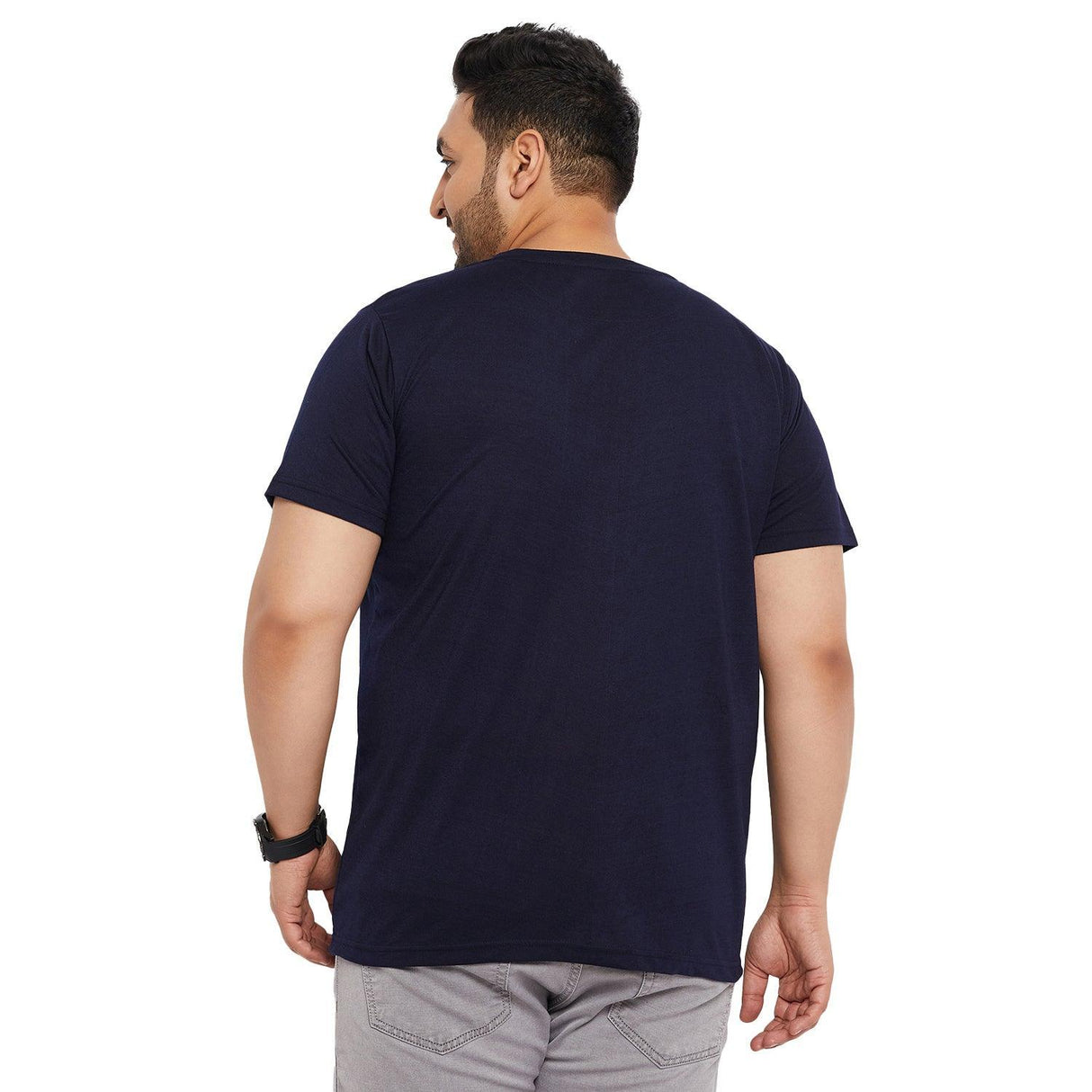 Men Plus Size Stump Printed Round Neck Tshirt - bigbanana