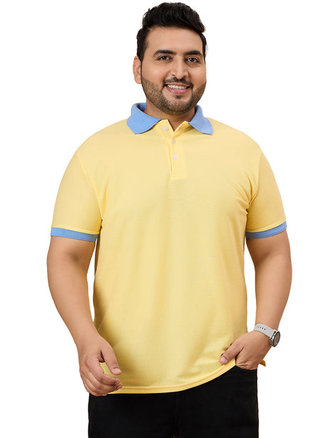 Men Plus Size Styvia Solid Polo Tshirt - bigbanana