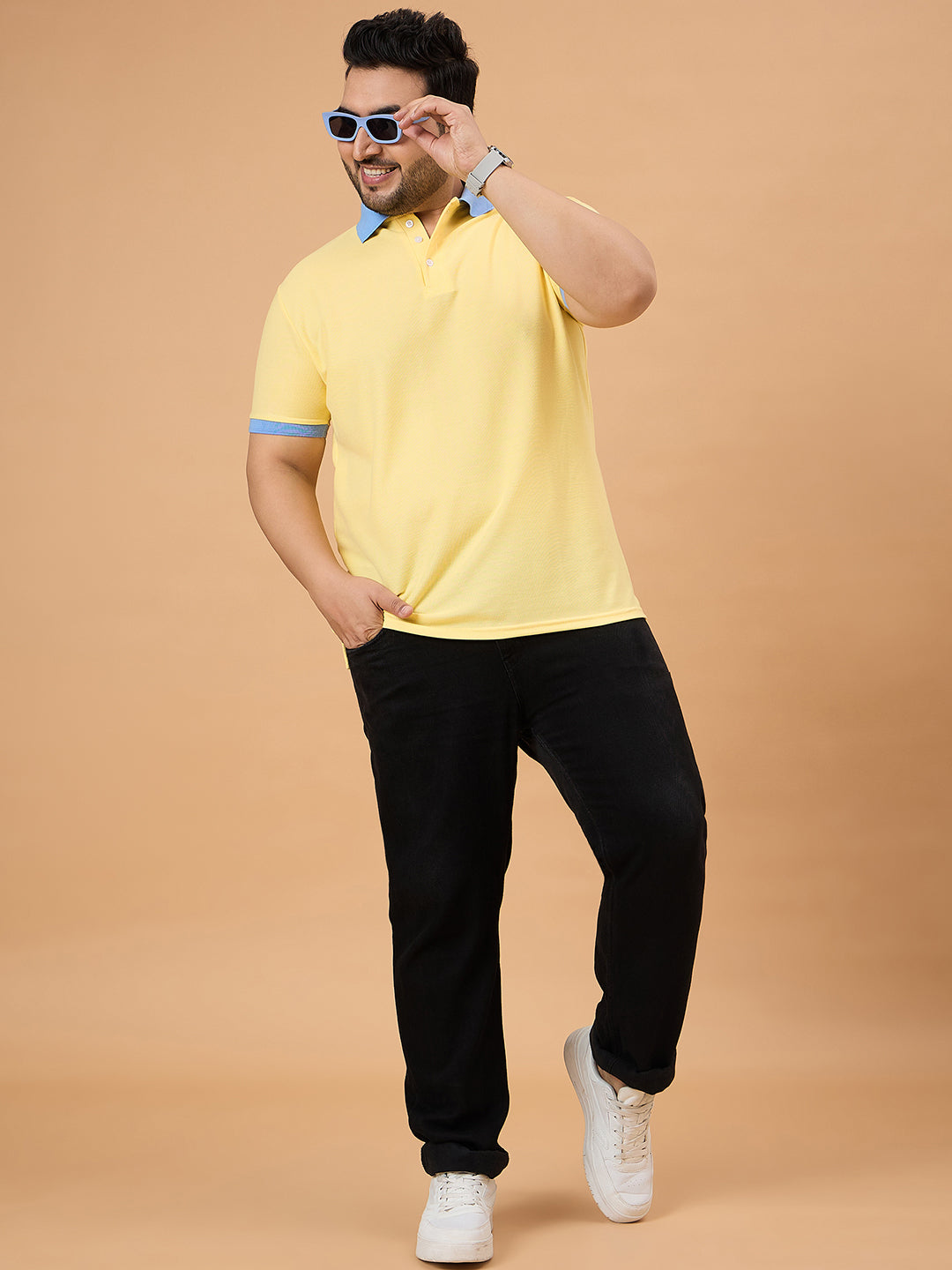 Men Plus Size Styvia Solid Polo Tshirt - bigbanana