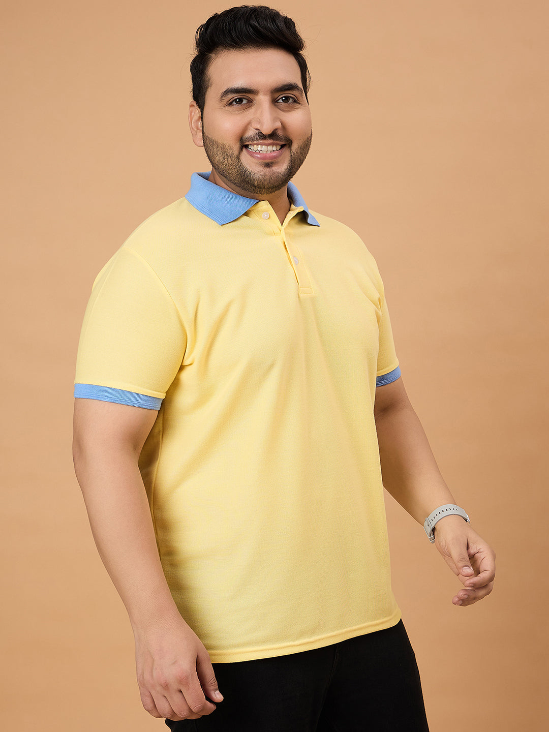 Men Plus Size Styvia Solid Polo Tshirt - bigbanana