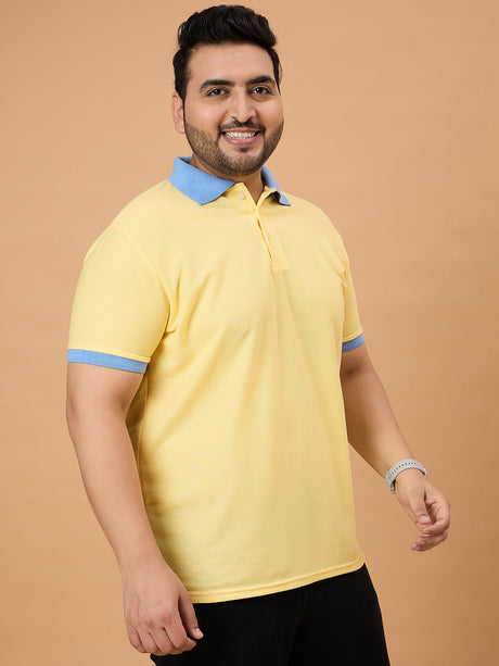 Men Plus Size Styvia Solid Polo Tshirt - bigbanana